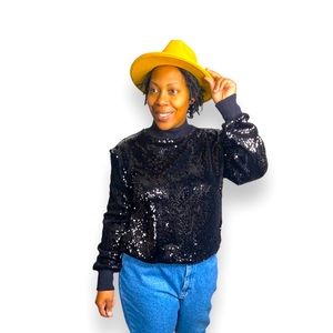 Insomnia Sweatshirt Y2K Shimmer Sparkle Sequin Long Sleeve